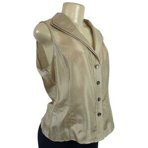 Jones New York Collection Womens Beige Sleeveless Blouse Size 10 - New